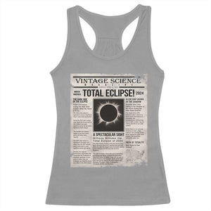 Retro Vintage Science Magazine Total Solar Eclipse 2024 Racerback Tank Top Historic Totality Astronomy Geek Memorabilia TS02 Sport Gray Print Your Wear