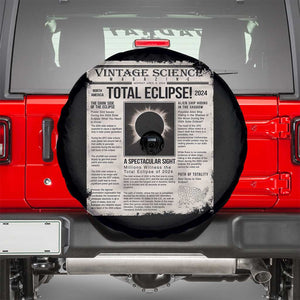 Retro Vintage Science Magazine Total Solar Eclipse 2024 Spare Tire Cover Historic Totality Astronomy Geek Memorabilia TS02 Black Print Your Wear