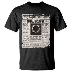 Retro Vintage Science Magazine Total Solar Eclipse 2024 T Shirt Historic Totality Astronomy Geek Memorabilia TS02 Black Print Your Wear