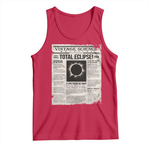 Retro Vintage Science Magazine Total Solar Eclipse 2024 Tank Top Historic Totality Astronomy Geek Memorabilia TS02 Red Print Your Wear