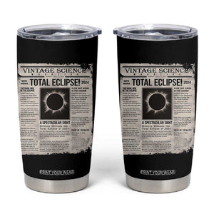Retro Vintage Science Magazine Total Solar Eclipse 2024 Tumbler Cup Historic Totality Astronomy Geek Memorabilia TS02 Black Print Your Wear