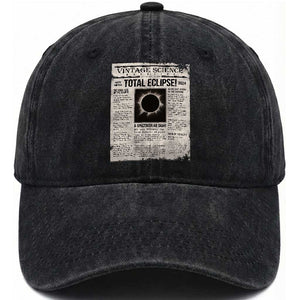 Retro Vintage Science Magazine Total Solar Eclipse 2024 Washed Cotton Baseball Cap Historic Totality Astronomy Geek Memorabilia TS02 Print Your Wear