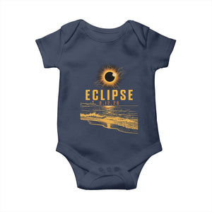 Total Solar Eclipse August 12 2026 Celestial Totality Baby Onesie Ocean Beach View Astronomy Souvenir TS02 Navy Print Your Wear