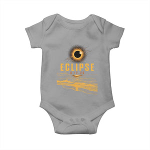 Total Solar Eclipse August 12 2026 Celestial Totality Baby Onesie Ocean Beach View Astronomy Souvenir TS02 Sport Gray Print Your Wear