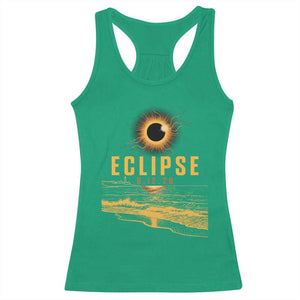 Total Solar Eclipse August 12 2026 Celestial Totality Racerback Tank Top Ocean Beach View Astronomy Souvenir TS02 Irish Green Print Your Wear