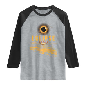 Total Solar Eclipse August 12 2026 Celestial Totality Raglan Shirt Ocean Beach View Astronomy Souvenir TS02 Heather Gray Black Print Your Wear