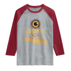 Total Solar Eclipse August 12 2026 Celestial Totality Raglan Shirt Ocean Beach View Astronomy Souvenir TS02 Heather Gray Heather Red Print Your Wear
