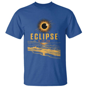 Total Solar Eclipse August 12 2026 Celestial Totality T Shirt Ocean Beach View Astronomy Souvenir TS02 Royal Blue Print Your Wear