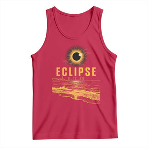 Total Solar Eclipse August 12 2026 Celestial Totality Tank Top Ocean Beach View Astronomy Souvenir TS02 Red Print Your Wear