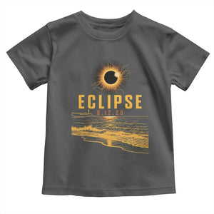 Total Solar Eclipse August 12 2026 Celestial Totality Toddler T Shirt Ocean Beach View Astronomy Souvenir TS02 Dark Heather Print Your Wear