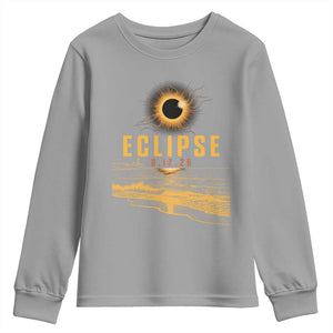 Total Solar Eclipse August 12 2026 Celestial Totality Youth Sweatshirt Ocean Beach View Astronomy Souvenir TS02 Sport Gray Print Your Wear