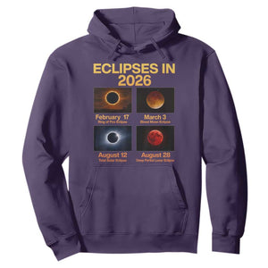 Eclipses in 2026 Celestial Calendar Infographic Hoodie Space Nerd Astronomy Gift Astrology Lover TS02 Purple Print Your Wear