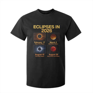 Eclipses in 2026 Celestial Calendar Infographic T Shirt For Kid Space Nerd Astronomy Gift Astrology Lover TS02 Black Print Your Wear