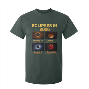 Eclipses in 2026 Celestial Calendar Infographic T Shirt For Kid Space Nerd Astronomy Gift Astrology Lover TS02 Dark Forest Green Print Your Wear