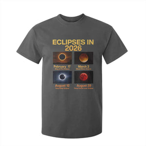 Eclipses in 2026 Celestial Calendar Infographic T Shirt For Kid Space Nerd Astronomy Gift Astrology Lover TS02 Dark Heather Print Your Wear