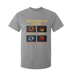 Eclipses in 2026 Celestial Calendar Infographic T Shirt For Kid Space Nerd Astronomy Gift Astrology Lover TS02 Sport Gray Print Your Wear