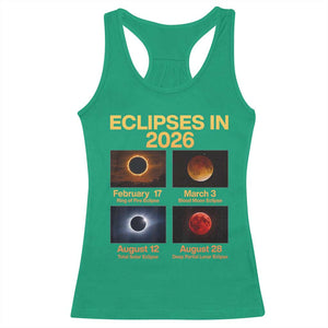 Eclipses in 2026 Celestial Calendar Infographic Racerback Tank Top Space Nerd Astronomy Gift Astrology Lover TS02 Irish Green Print Your Wear