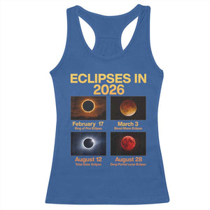 Eclipses in 2026 Celestial Calendar Infographic Racerback Tank Top Space Nerd Astronomy Gift Astrology Lover TS02 Royal Blue Print Your Wear