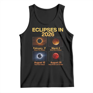 Eclipses in 2026 Celestial Calendar Infographic Tank Top Space Nerd Astronomy Gift Astrology Lover TS02 Black Print Your Wear