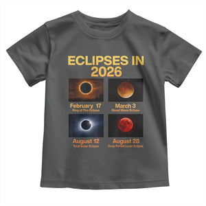Eclipses in 2026 Celestial Calendar Infographic Toddler T Shirt Space Nerd Astronomy Gift Astrology Lover TS02 Dark Heather Print Your Wear