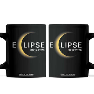 Minimalist 2026 Total Solar Eclipse Coffee Mug August 12 Totality Astronomy Souvenir TS02 Black Print Your Wear