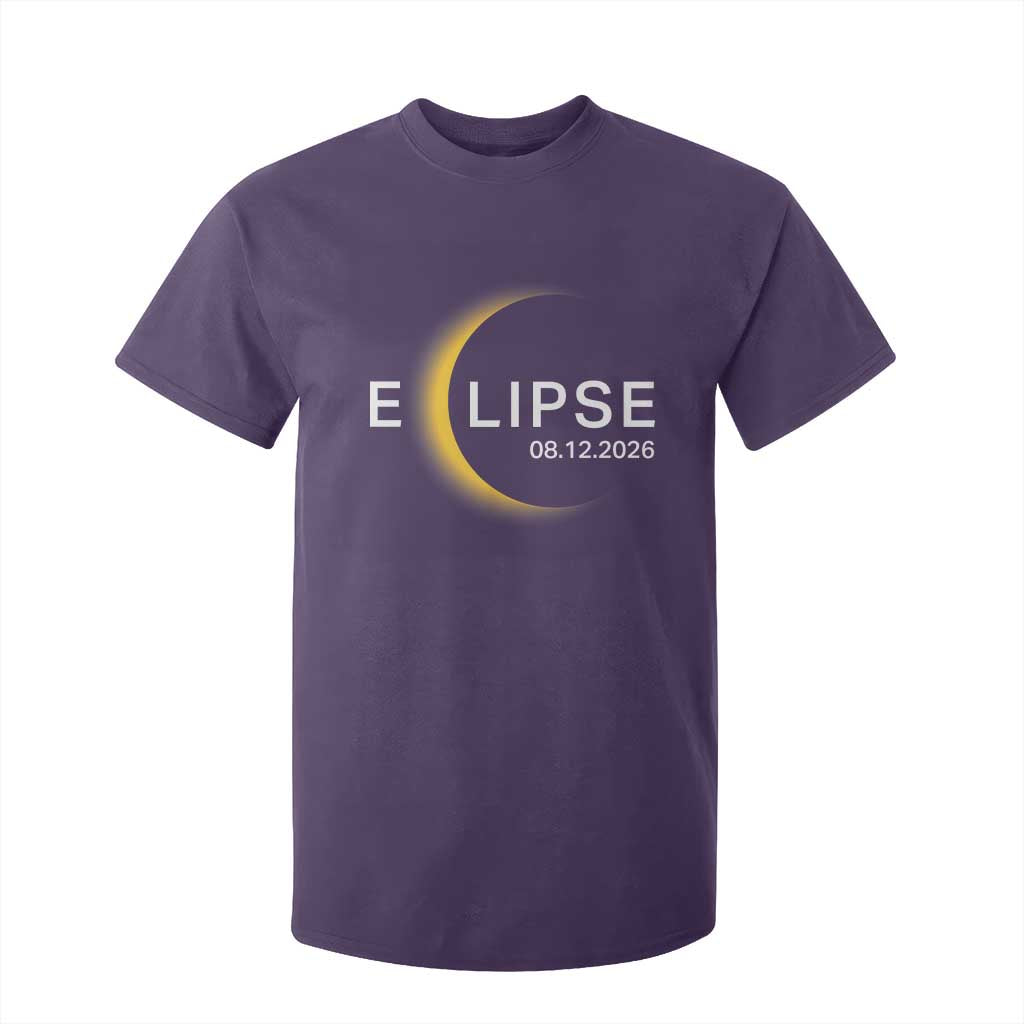 Minimalist 2026 Total Solar Eclipse T Shirt For Kid August 12 Totality Astronomy Souvenir TS02 Purple Print Your Wear