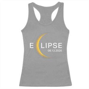 Minimalist 2026 Total Solar Eclipse Racerback Tank Top August 12 Totality Astronomy Souvenir TS02 Sport Gray Print Your Wear