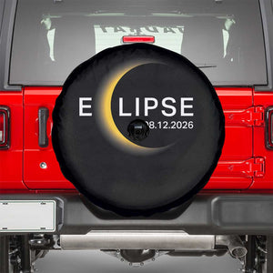 Minimalist 2026 Total Solar Eclipse Spare Tire Cover August 12 Totality Astronomy Souvenir TS02 Black Print Your Wear