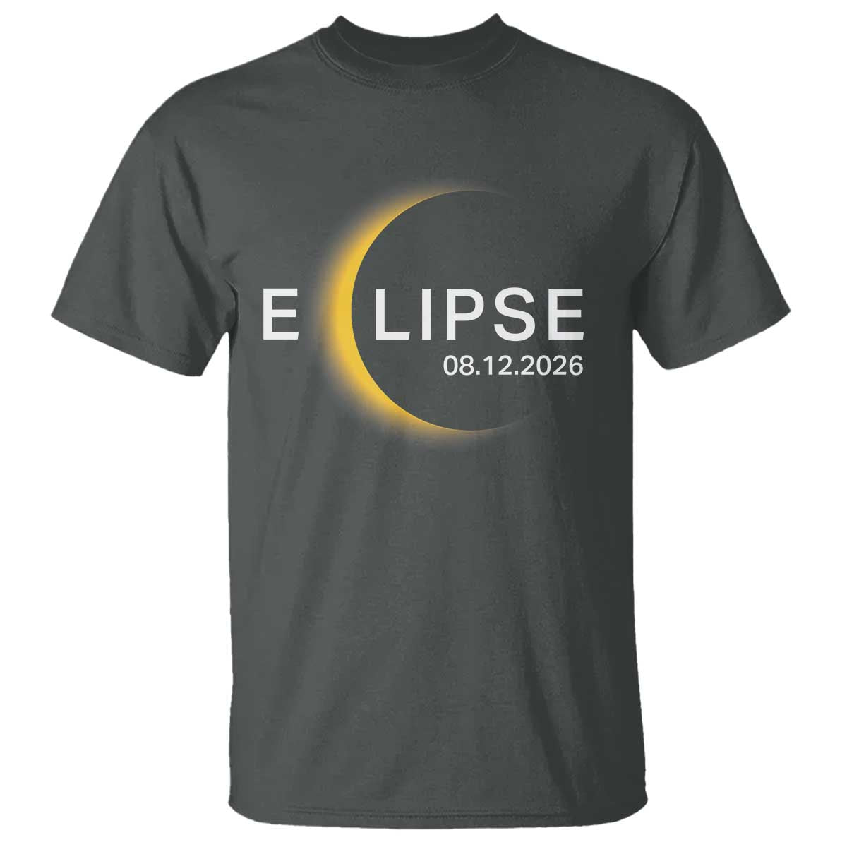 Minimalist 2026 Total Solar Eclipse T Shirt August 12 Totality Astronomy Souvenir TS02 Dark Heather Print Your Wear