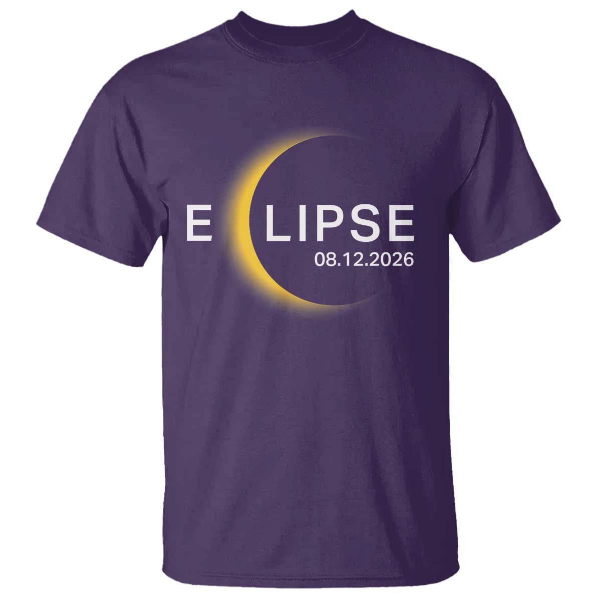 Minimalist 2026 Total Solar Eclipse T Shirt August 12 Totality Astronomy Souvenir TS02 Purple Print Your Wear