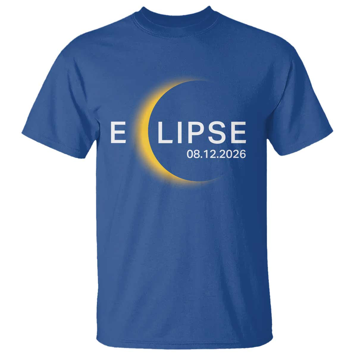 Minimalist 2026 Total Solar Eclipse T Shirt August 12 Totality Astronomy Souvenir TS02 Royal Blue Print Your Wear