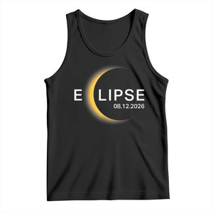 Minimalist 2026 Total Solar Eclipse Tank Top August 12 Totality Astronomy Souvenir TS02 Black Print Your Wear