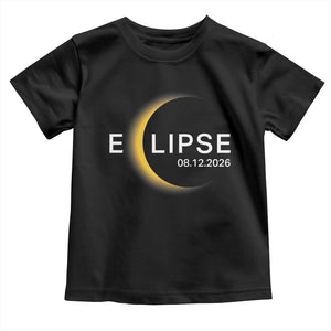 Minimalist 2026 Total Solar Eclipse Toddler T Shirt August 12 Totality Astronomy Souvenir TS02 Black Print Your Wear