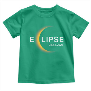Minimalist 2026 Total Solar Eclipse Toddler T Shirt August 12 Totality Astronomy Souvenir TS02 Irish Green Print Your Wear