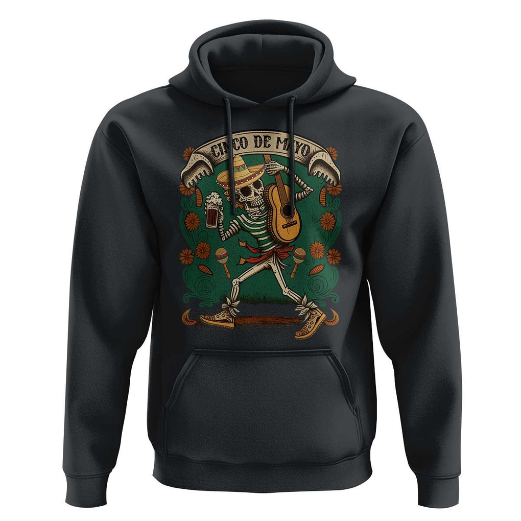 Mexican Skeleton Hoodie Let's Fiesta Cinco De Mayo Sugar Skull TS02 Black Print Your Wear