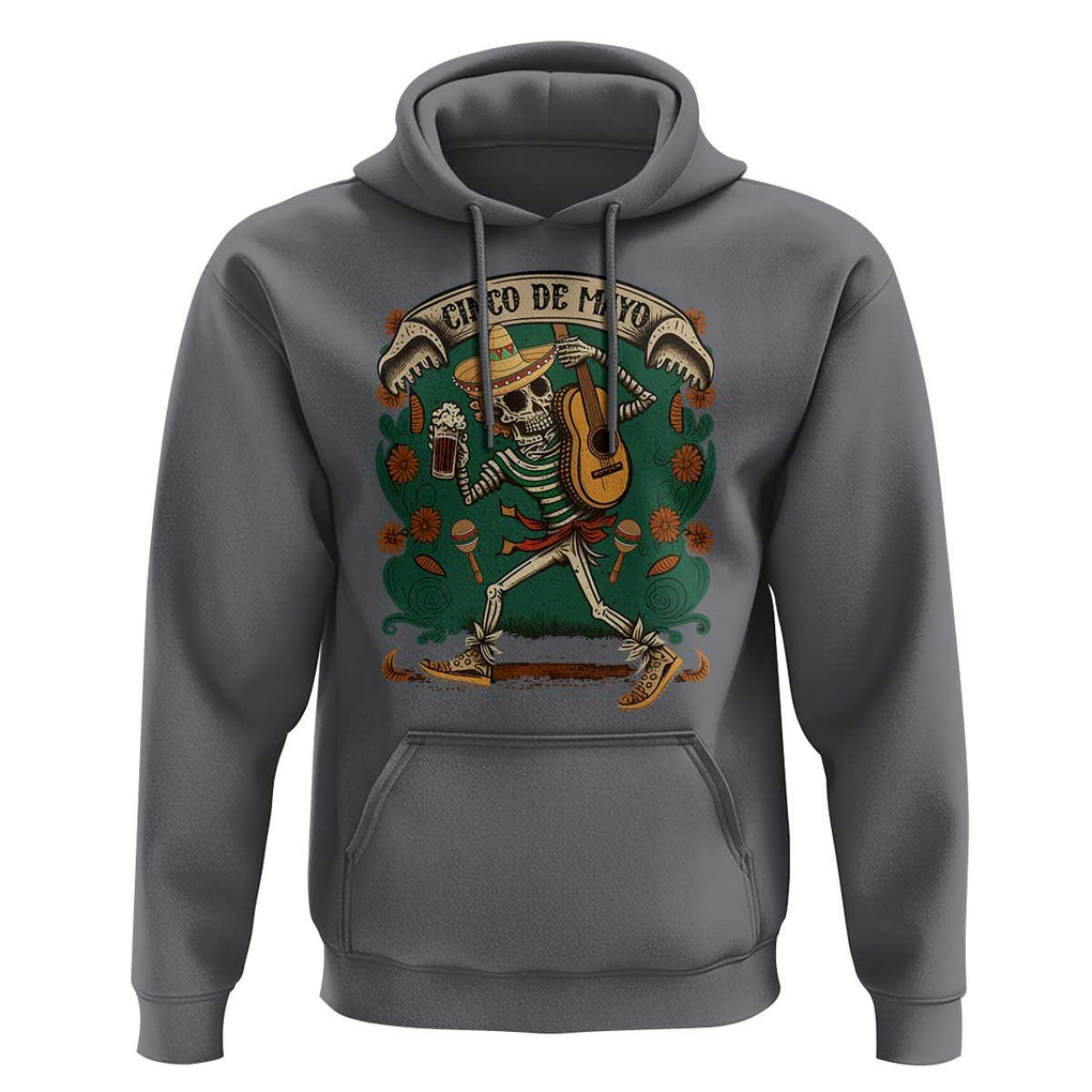 Mexican Skeleton Hoodie Let's Fiesta Cinco De Mayo Sugar Skull TS02 Charcoal Print Your Wear
