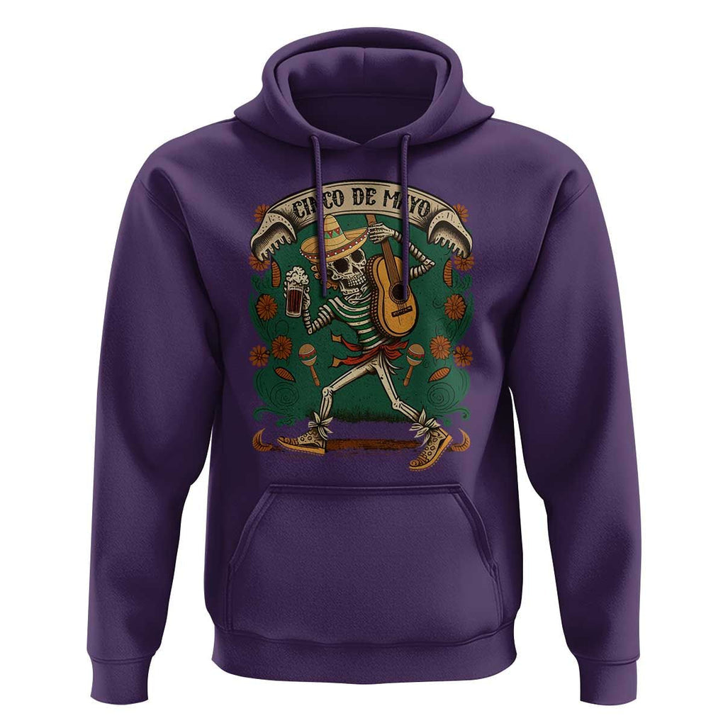 Mexican Skeleton Hoodie Let's Fiesta Cinco De Mayo Sugar Skull TS02 Purple Print Your Wear