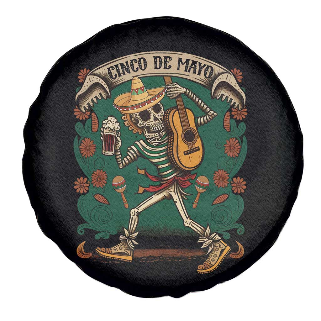 Mexican Skeleton Spare Tire Cover Cinco De Mayo Let's Fiesta 5 De Mayo TS02 Print Your Wear
