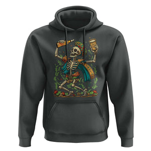 Mexican Drinking Skeleton Hoodie Sugar Skull Let's Fiesta TS02 Dark Heather Print Your Wear