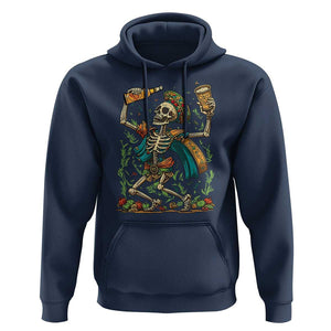 Mexican Drinking Skeleton Hoodie Sugar Skull Let's Fiesta TS02 Navy Print Your Wear
