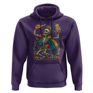 Mexican Drinking Skeleton Hoodie Sugar Skull Let's Fiesta TS02 Purple Print Your Wear