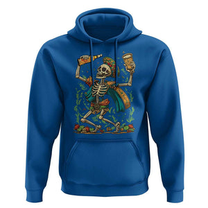 Mexican Drinking Skeleton Hoodie Sugar Skull Let's Fiesta TS02 Royal Blue Print Your Wear