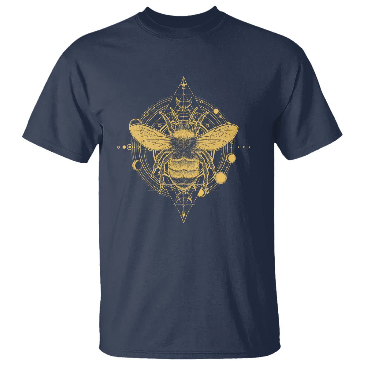 Celestial Entomology Bumblebee T Shirt Spiritual Bee Lover Geometric TS02 Navy Print Your Wear