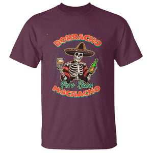 Funny Drinking Lover Spanish T Shirt Latino Borracho Pero Buen Muchacho TS02 Maroon Print Your Wear