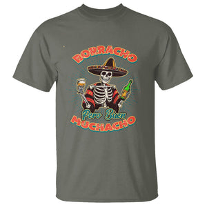 Funny Drinking Lover Spanish T Shirt Latino Borracho Pero Buen Muchacho TS02 Military Green Print Your Wear