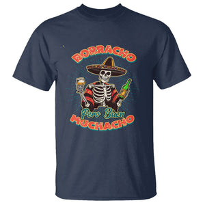 Funny Drinking Lover Spanish T Shirt Latino Borracho Pero Buen Muchacho TS02 Navy Print Your Wear