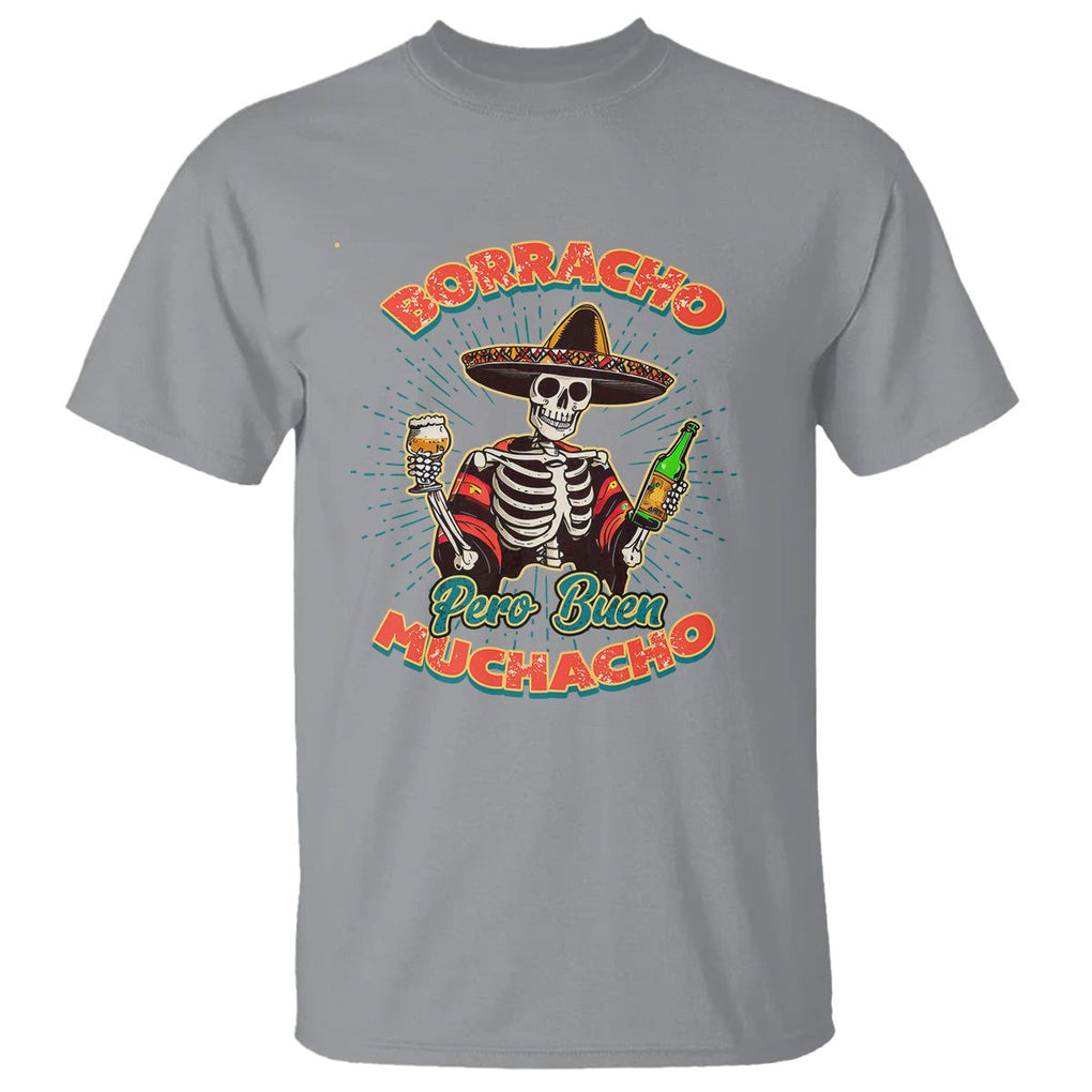 Funny Drinking Lover Spanish T Shirt Latino Borracho Pero Buen Muchacho TS02 Sport Gray Print Your Wear