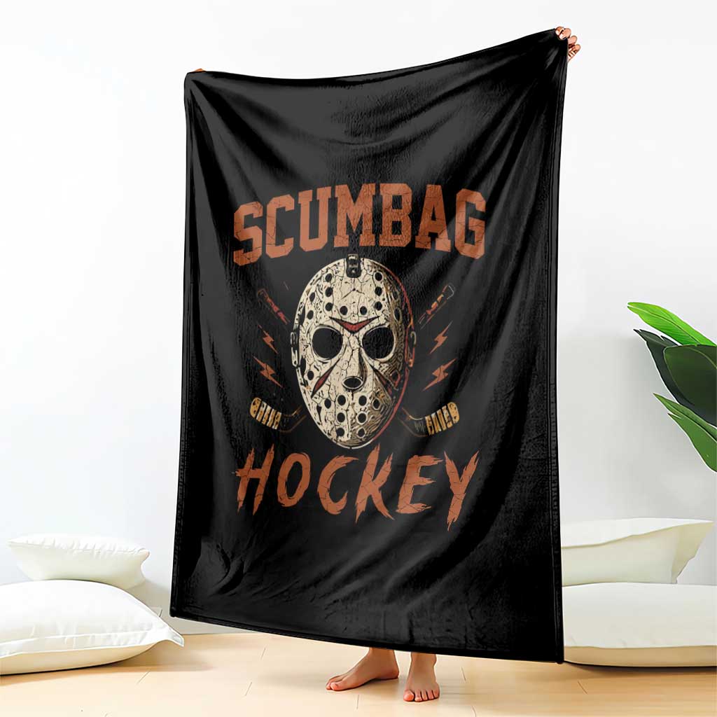 Scumbag Hockey Goalie Mask Distressed Sports Graphic Throw Blanket TS02 Print Your Wear