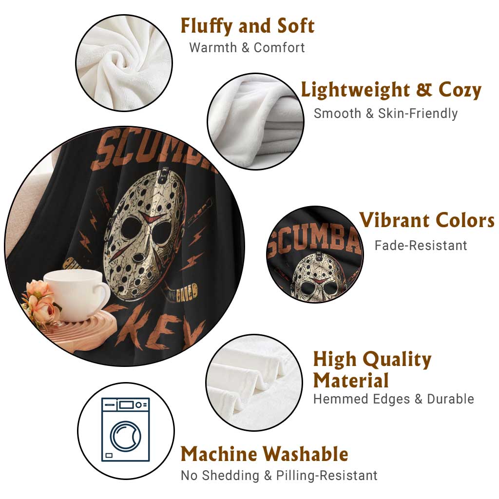 Scumbag Hockey Goalie Mask Distressed Sports Graphic Throw Blanket TS02 Print Your Wear