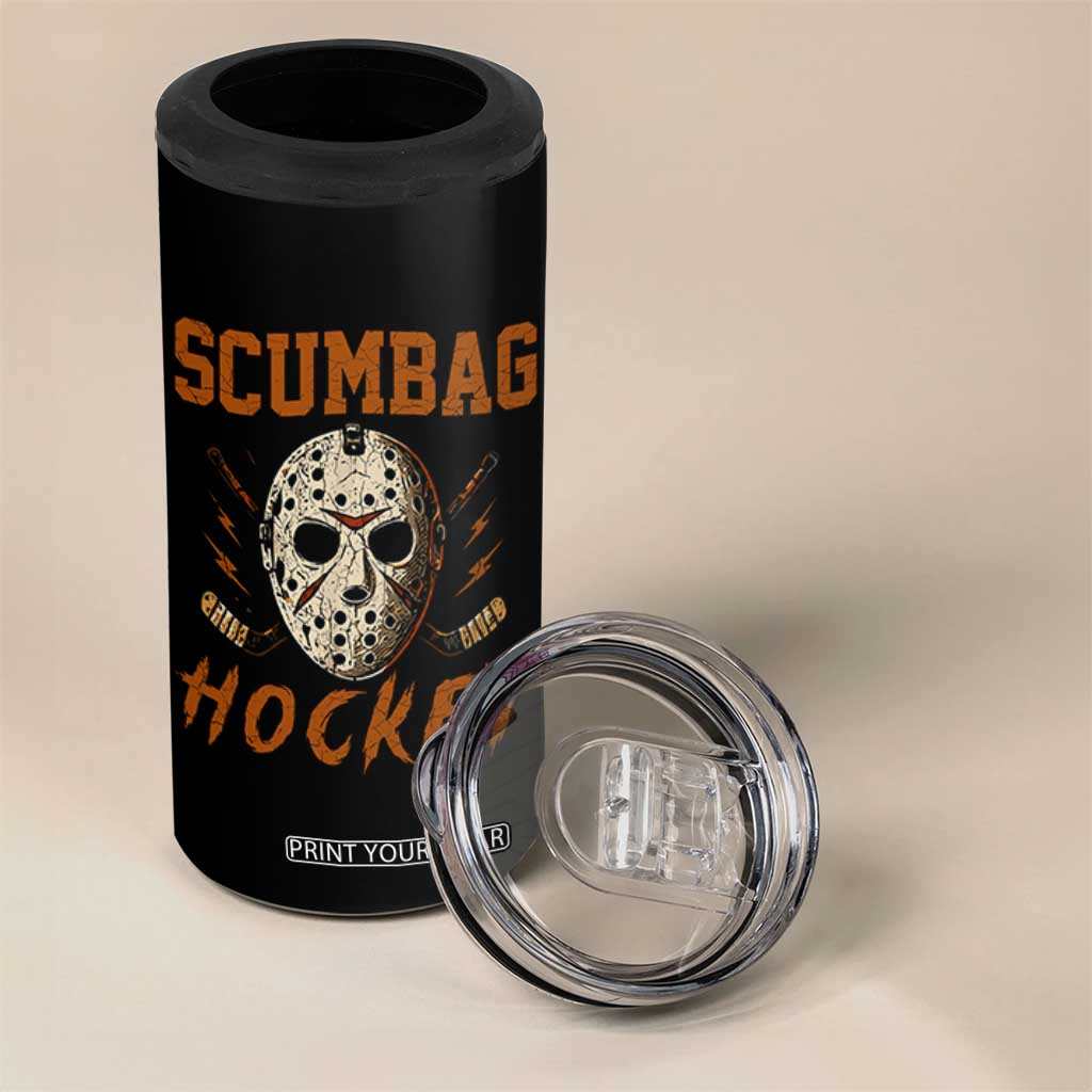 Scumbag Hockey Goalie Mask Distressed Sports Graphic 4 in 1 Can Cooler Tumbler TS02 Print Your Wear
